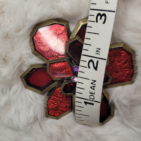 Metallic Red Brooch - Picture 6 of 6